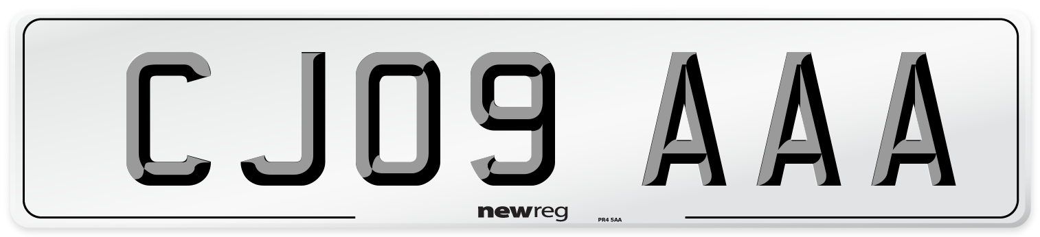 CJ09 AAA Number Plate from New Reg